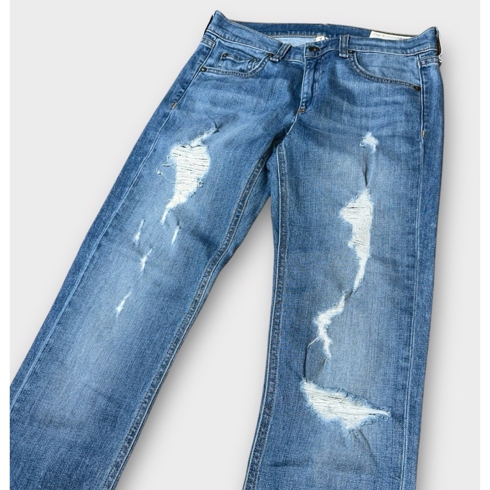 Rag & Bone Jean Womens The Dre Jean Distressed Rosslyn Blue Size 24